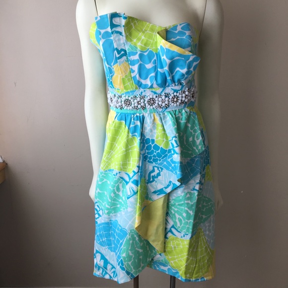 Sold! Lilly Pulitzer Rhinestone Strapless Dress - Picture 1 of 8